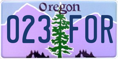 OR license plate 023FOR