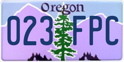 OR license plate 023FPC