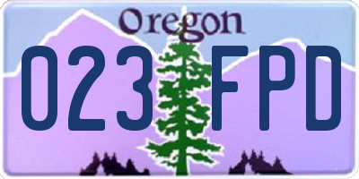 OR license plate 023FPD