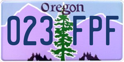 OR license plate 023FPF