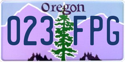 OR license plate 023FPG