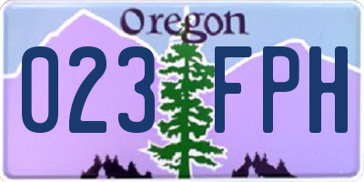 OR license plate 023FPH