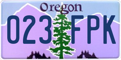 OR license plate 023FPK