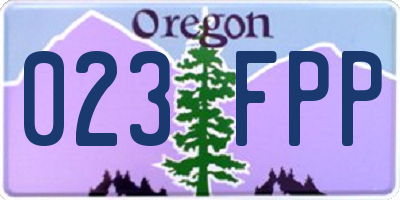 OR license plate 023FPP