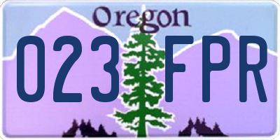 OR license plate 023FPR