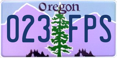 OR license plate 023FPS