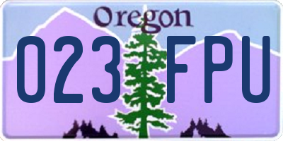 OR license plate 023FPU
