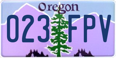 OR license plate 023FPV