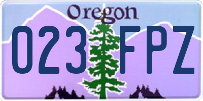 OR license plate 023FPZ