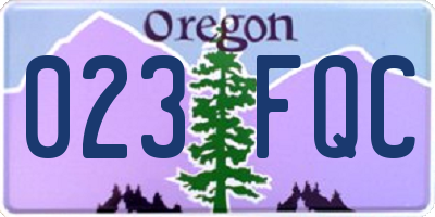 OR license plate 023FQC