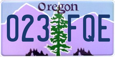 OR license plate 023FQE
