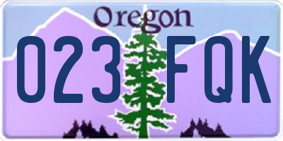 OR license plate 023FQK