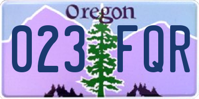 OR license plate 023FQR