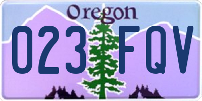 OR license plate 023FQV