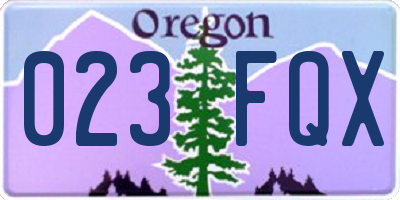 OR license plate 023FQX