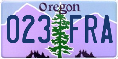 OR license plate 023FRA