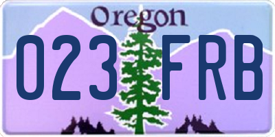 OR license plate 023FRB
