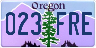 OR license plate 023FRE