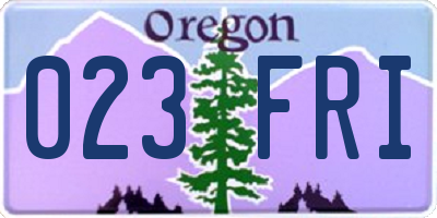 OR license plate 023FRI