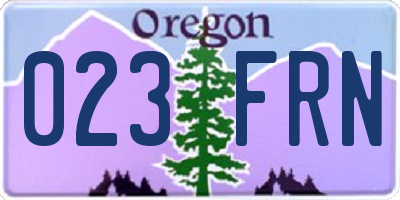 OR license plate 023FRN