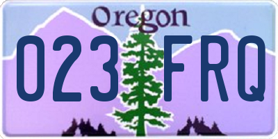 OR license plate 023FRQ