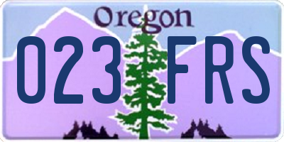 OR license plate 023FRS