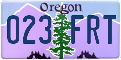 OR license plate 023FRT