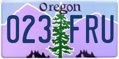 OR license plate 023FRU