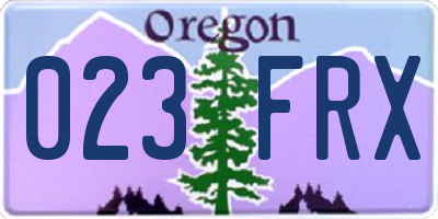 OR license plate 023FRX