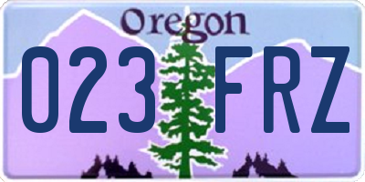 OR license plate 023FRZ