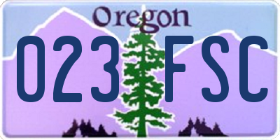 OR license plate 023FSC