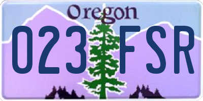 OR license plate 023FSR