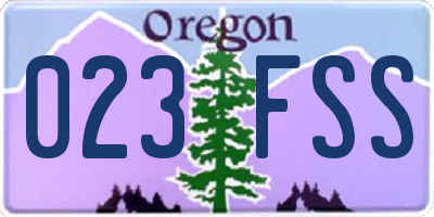 OR license plate 023FSS