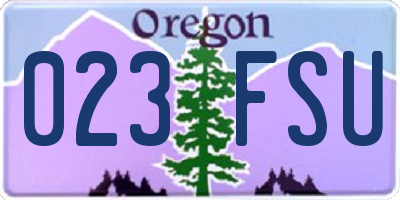 OR license plate 023FSU