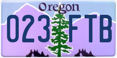 OR license plate 023FTB