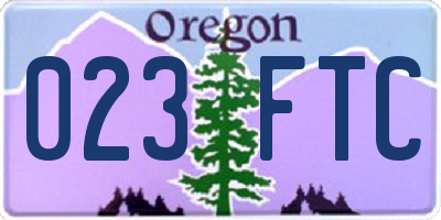 OR license plate 023FTC