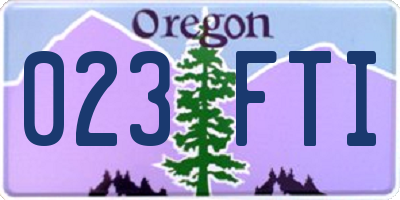 OR license plate 023FTI