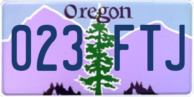 OR license plate 023FTJ