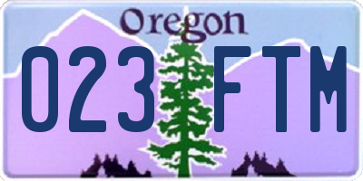 OR license plate 023FTM