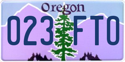 OR license plate 023FTO
