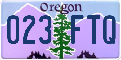 OR license plate 023FTQ
