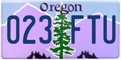 OR license plate 023FTU