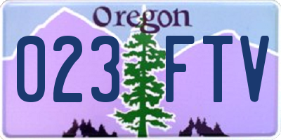 OR license plate 023FTV