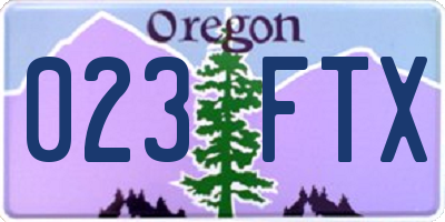 OR license plate 023FTX