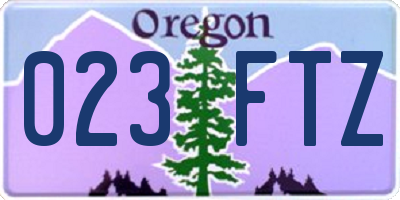 OR license plate 023FTZ