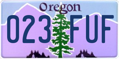 OR license plate 023FUF