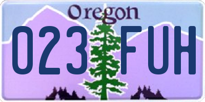OR license plate 023FUH