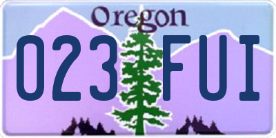 OR license plate 023FUI