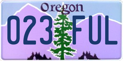OR license plate 023FUL