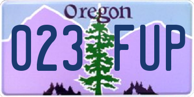 OR license plate 023FUP
